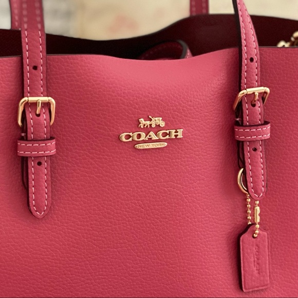 🆕 COACH | Pink Strawberry Haze Mollie Tote 25 Crossbody Shoulder Bag Purse - Picture 6 of 16